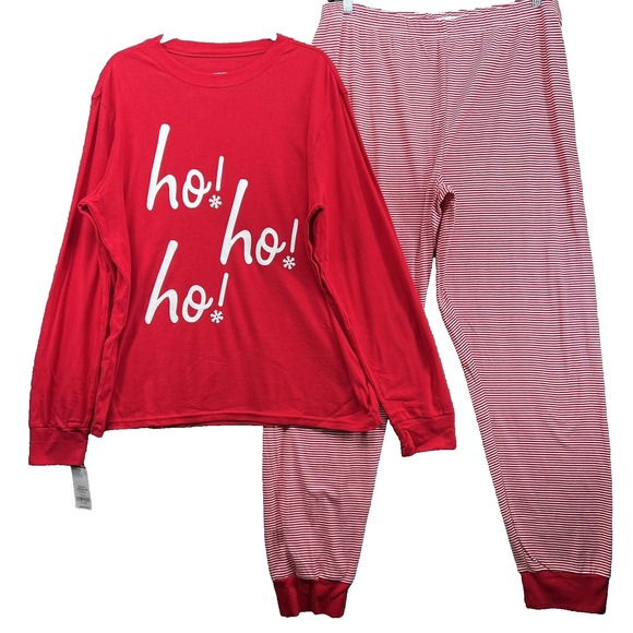 NEW Carter's Pajama Set Adult Unisex 2XL Christmas Top Pants 2-Piece Ho Ho NWT - Picture 1 of 16
